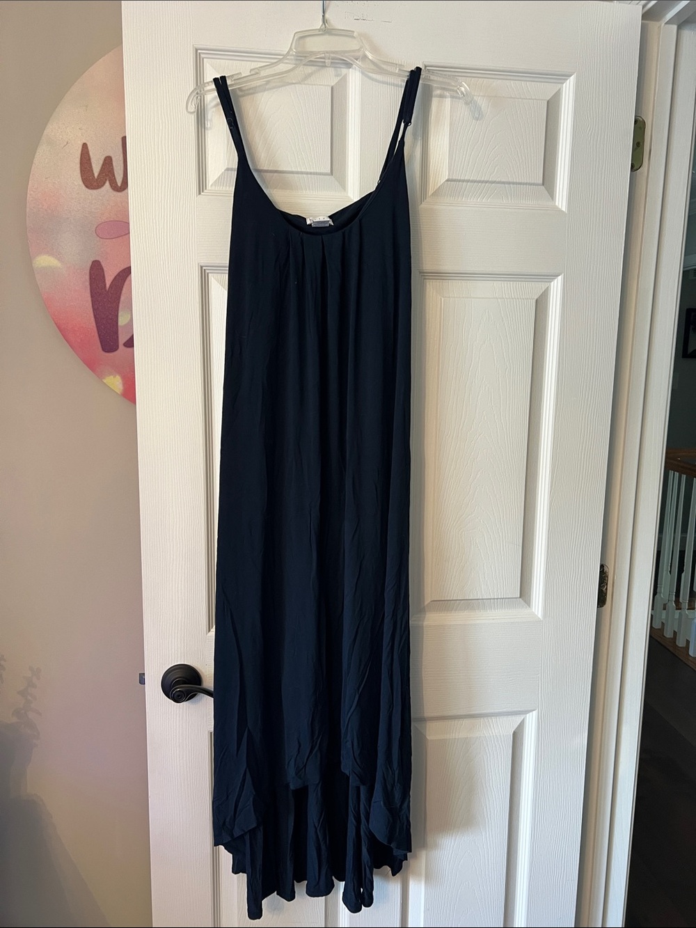 Dark navy Women's Sleeveless Maxi Dress - Casual Scoop Neck large